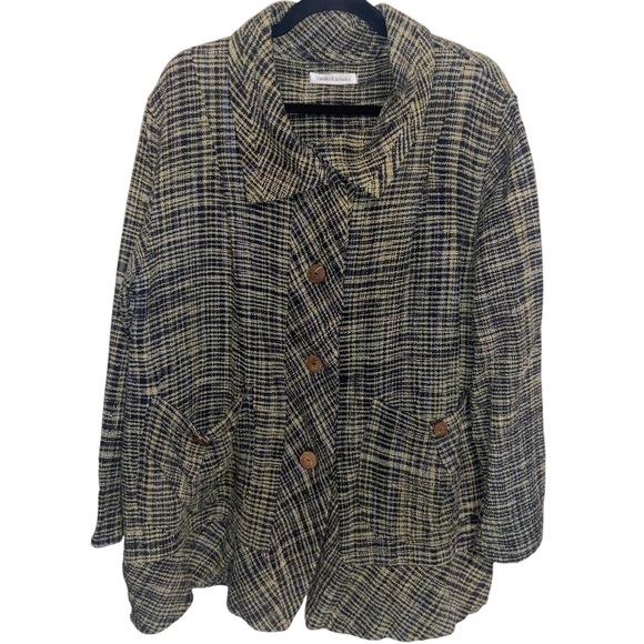 Yasuko Kurisaka Jacket Womens O/S Handwoven Tunic Top Art To Wear Lagenlook